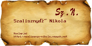 Szalisznyó Nikola névjegykártya